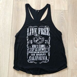 Live Free Racerback Tank Top in Black Size XS